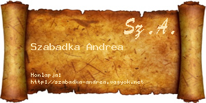 Szabadka Andrea névjegykártya